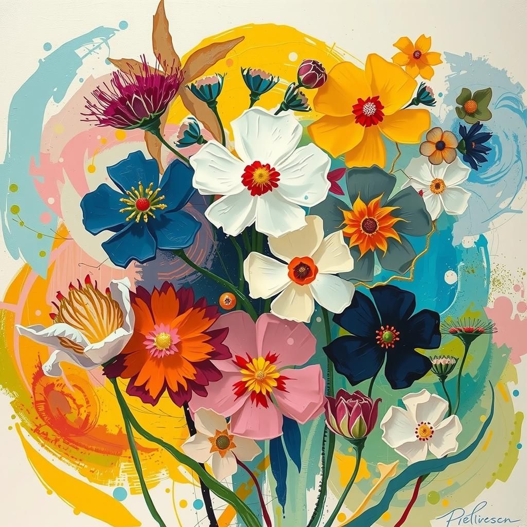 Moody Abstract Oil Painting in Expressionist Style