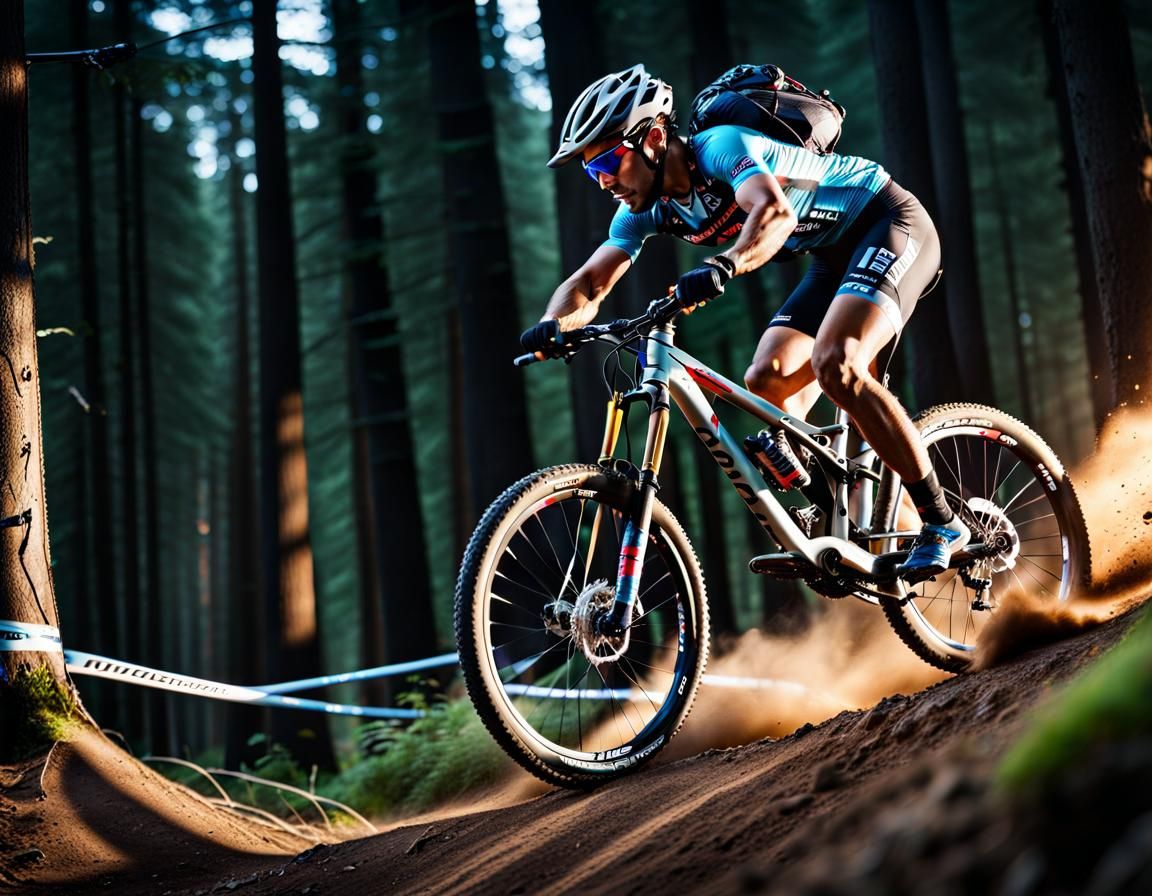 Mountain Bike Race in Hyperrealistic Photography