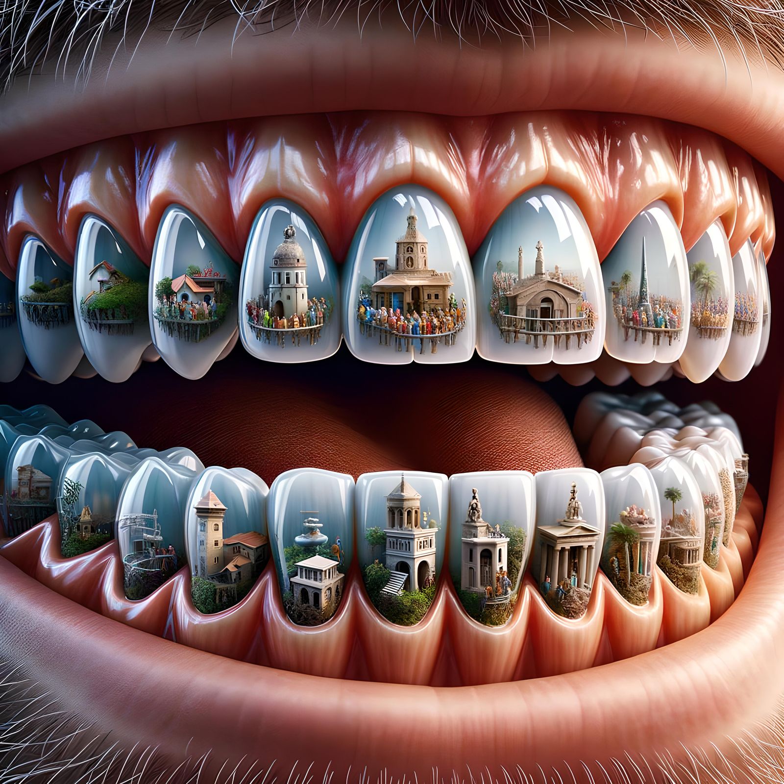 Glass Teeth Dioramas: A Macro View Through Time