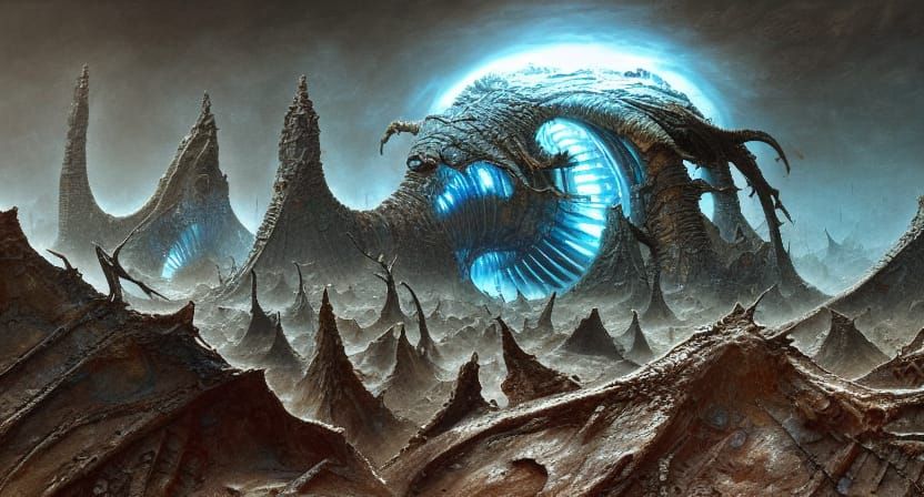 Intricate Sci-Fi Fossils in a Retrofuturist Style