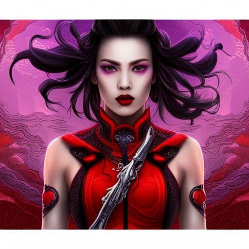 Cybernetic Geisha Assassin in Deep Color