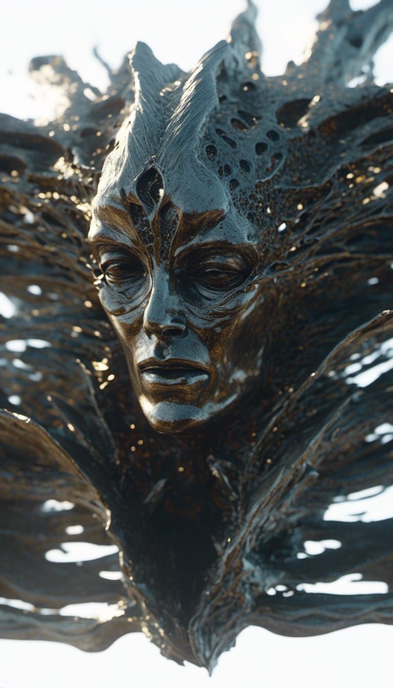 Detailed Face with Strong Expression in Hyperrealism