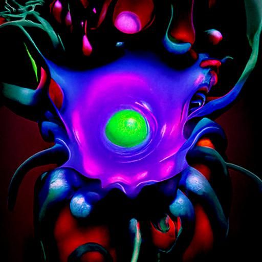 Demonic Grenade Exploding into Shrapnel, Digital Art