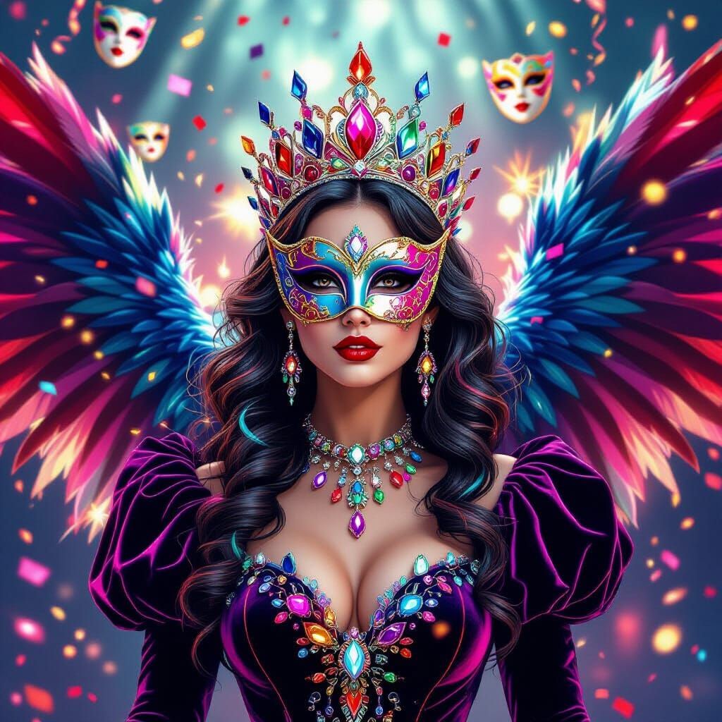 Carnival Princess in Hyper-Realistic Fantasy Style