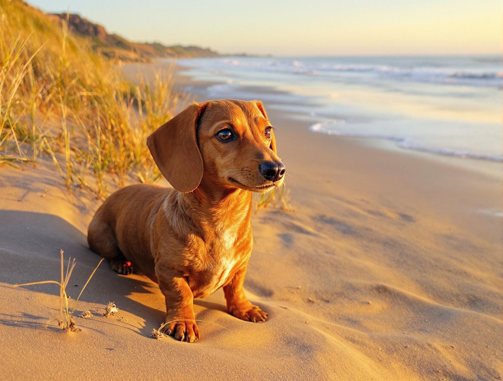 Peaceful Dunes at Golden Hour, In the Style of Van Gogh