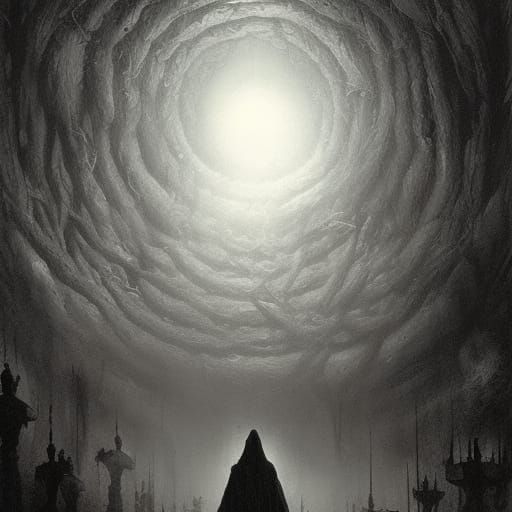 Terrifying Shadow Figure in Gothic Horror Style