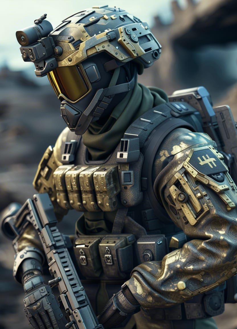 Special force soldier, camouflage colors, ukraine badge, in ...