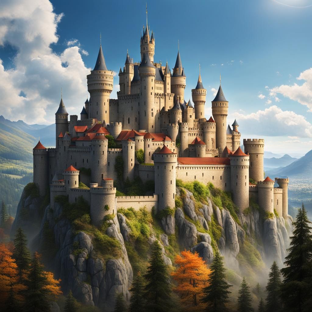 Majestic Castle Surrounded by City