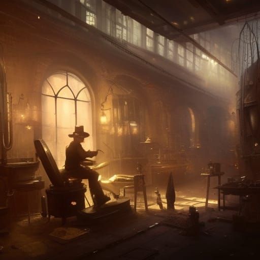 Steampunk Shoemaker in Dark Fantasy Style