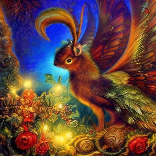 Yule Wolpertinger with Dynamic Lighting as Splash Art