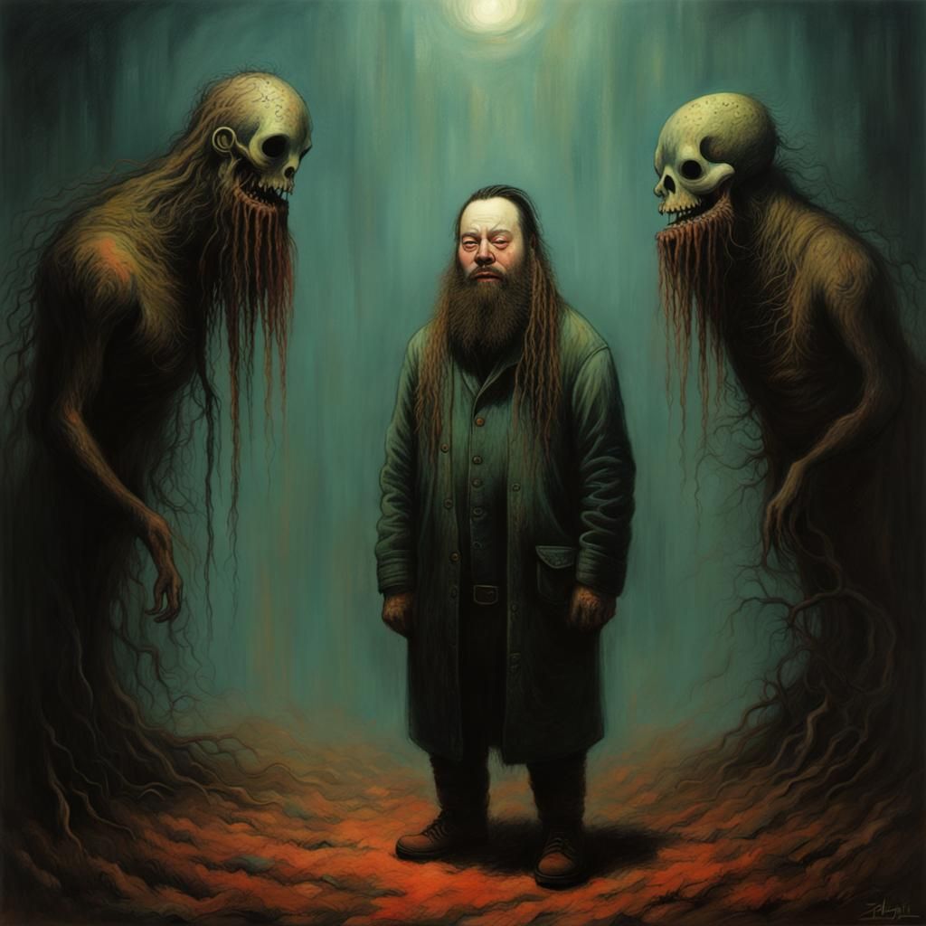 Bray Wyatt in Beksinski-Inspired Art