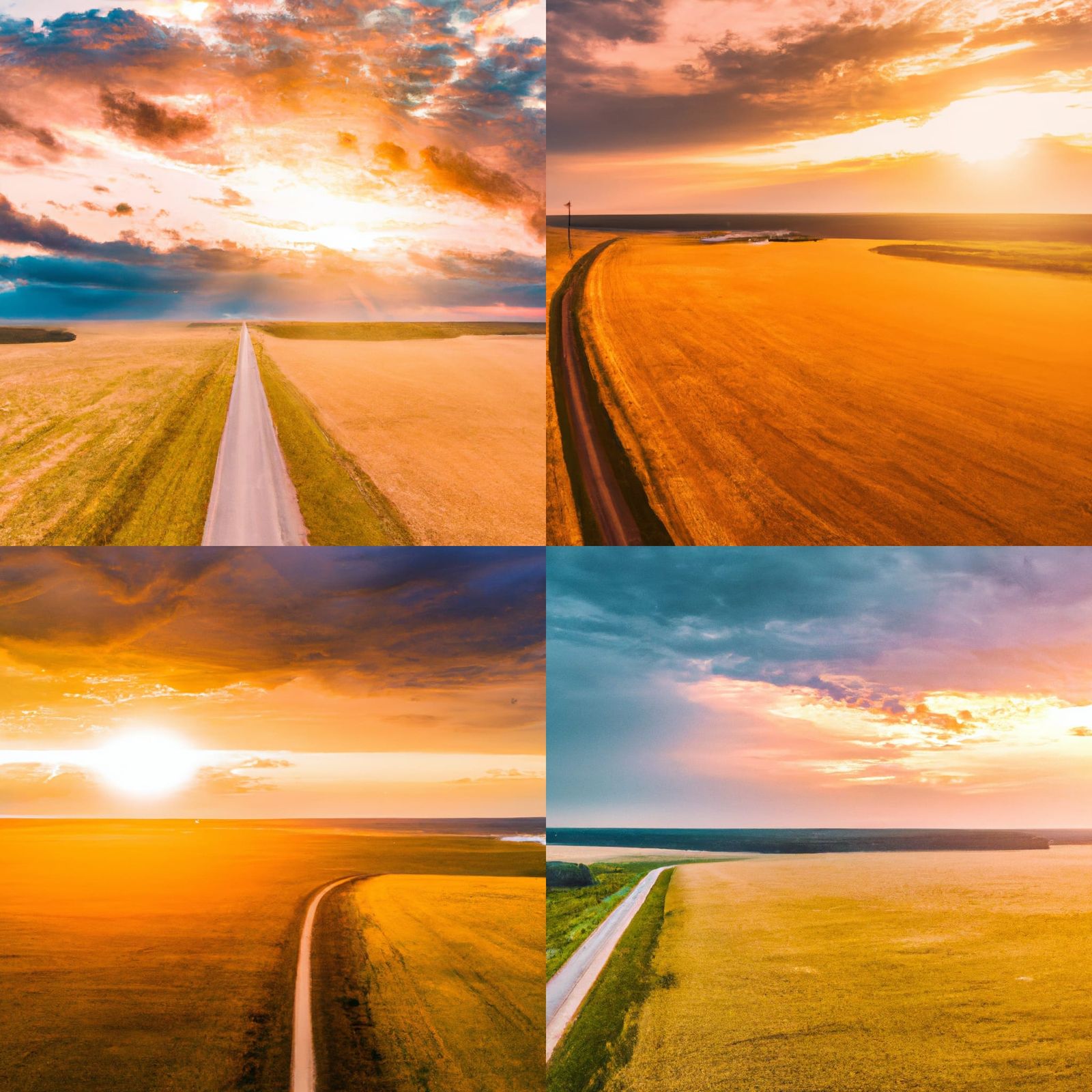 Wheat Field Under Dramatic Sky Before Rain