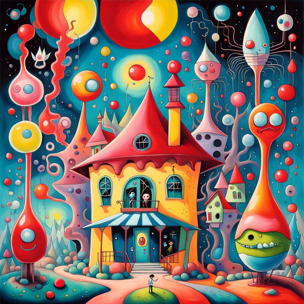 Surreal Hotel in Whimsical Dreamscape