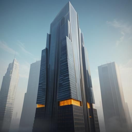 Impressive Skyscraper on Summer Day in Fantasy Style