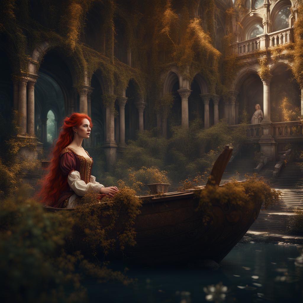 Renaissance Redhead in Detailed Matte Painting