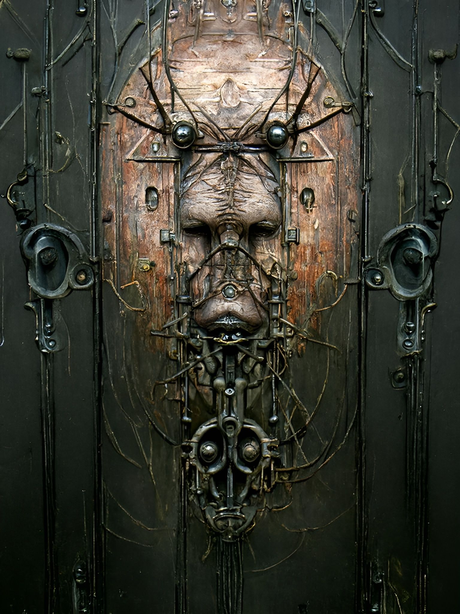 Sinister Gothic Steampunk Door of Masks