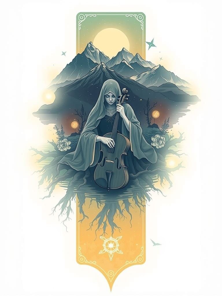 Celestial Mountain Goddess Veiled in Mourning