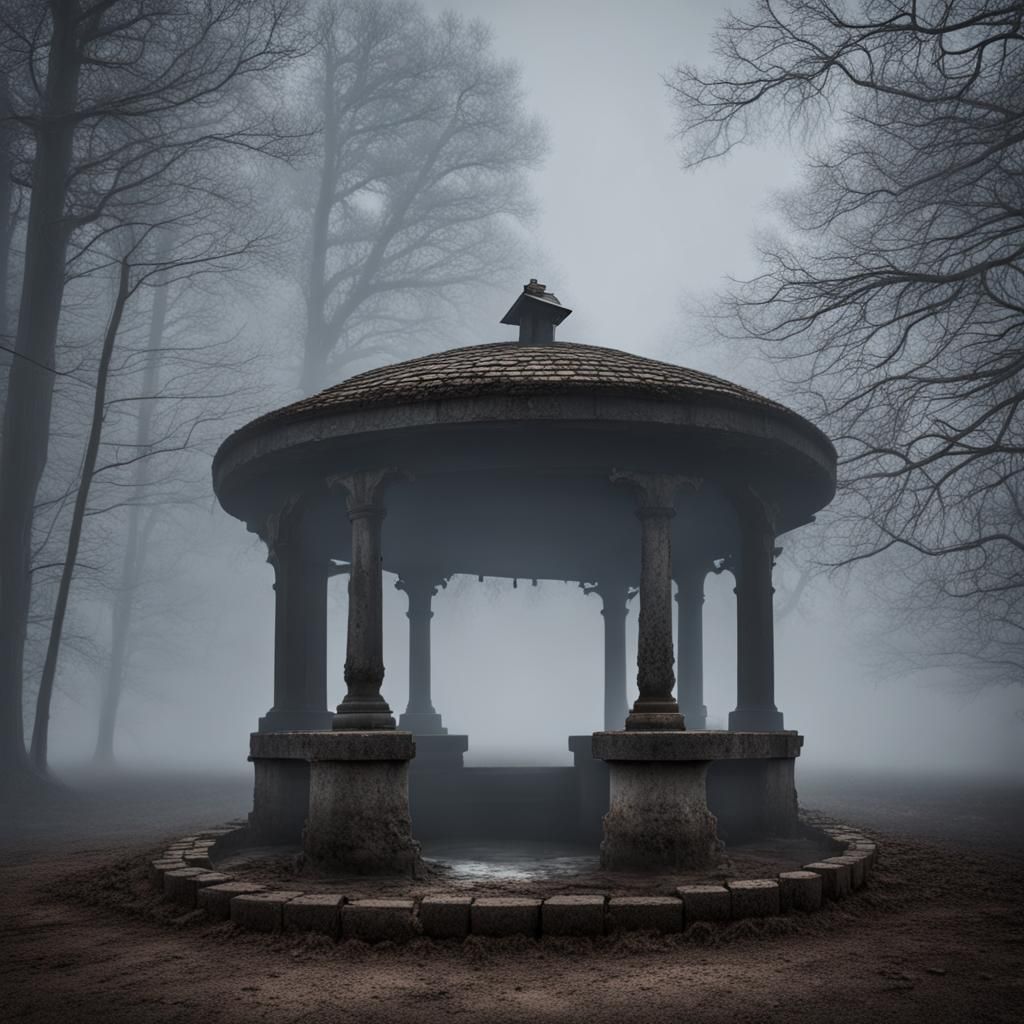 Abandoned Well in Fog: Horror Atmosphere