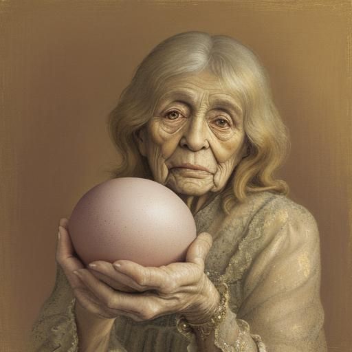 Old Woman with Eggs in Fauvist Style