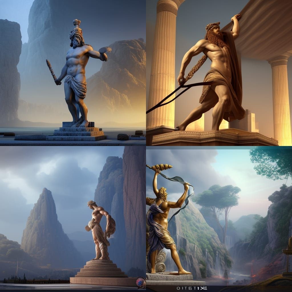 Statue of Zeus at Olympia: Detailed Matte Painting