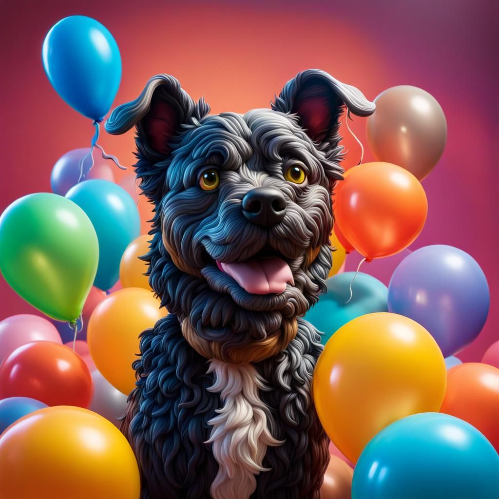 Balloon Dogs in Pixar Animation Style