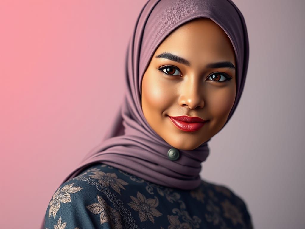 Gentle Muslim Woman in Elegant FLDS-Inspired Dress