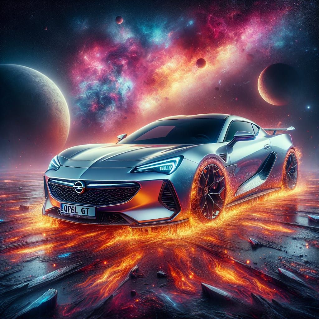 Icy Opel GT in Scorching Space, Matte Painting