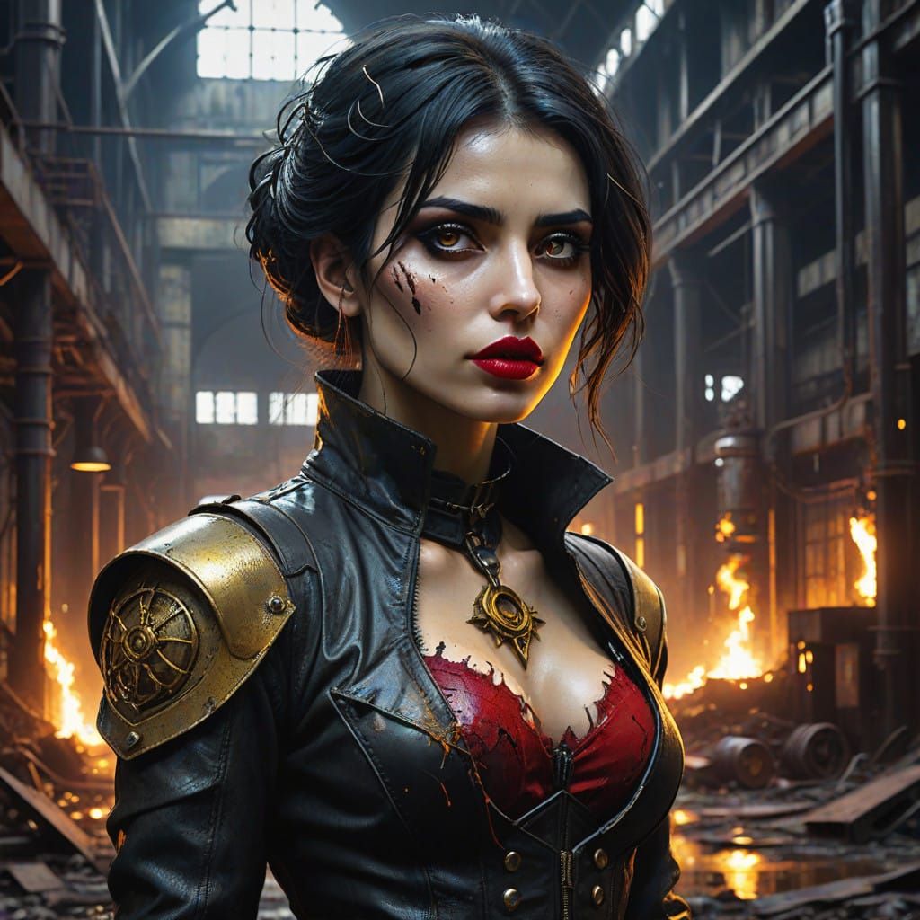 Cyberpunk Goddess of Post-Apocalyptic Ruin