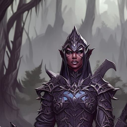 A dark elf lurking in the forest.
