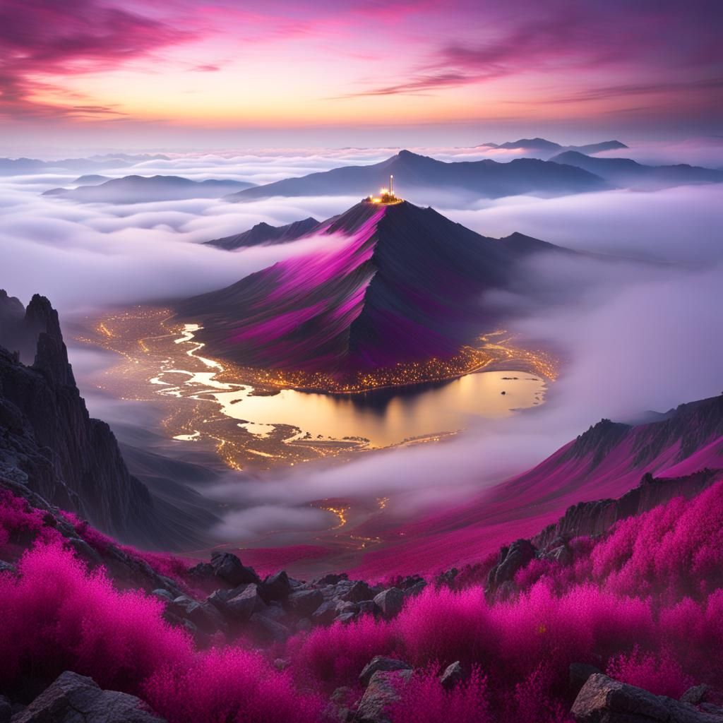 Metallic Fuchsia Magellanica in Gold Mist