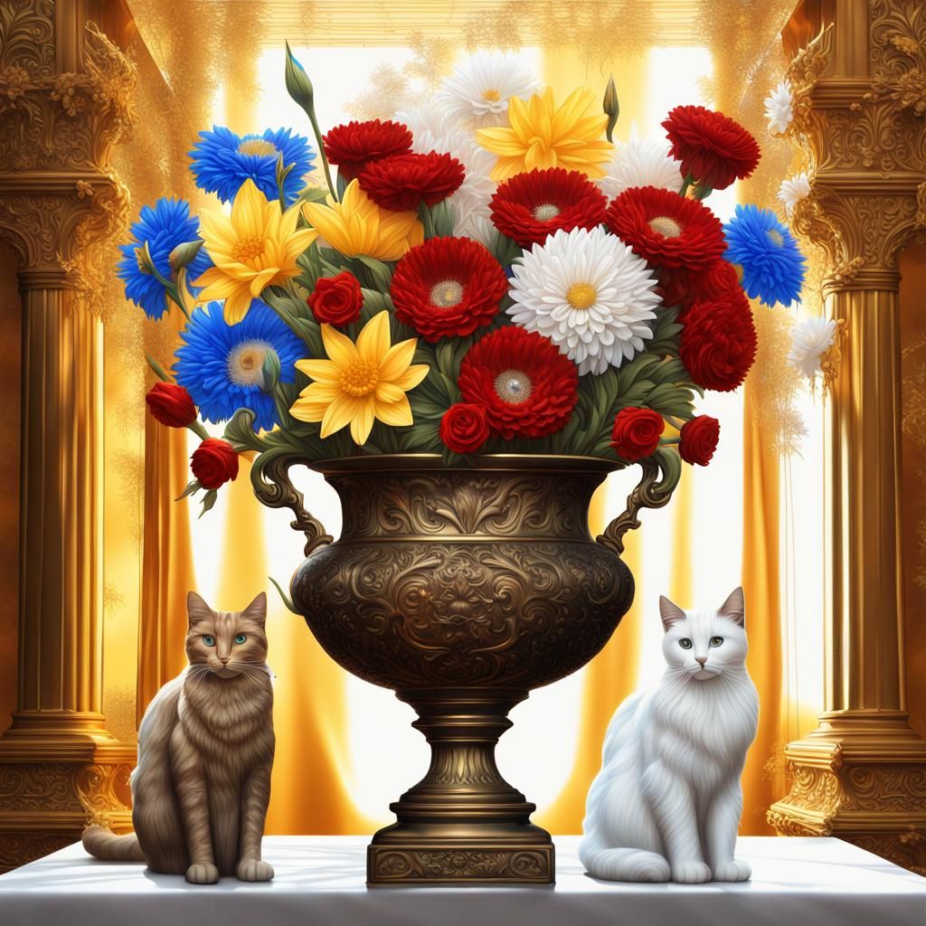 Floral Splendor in Bronze: A Cosmic Illustration