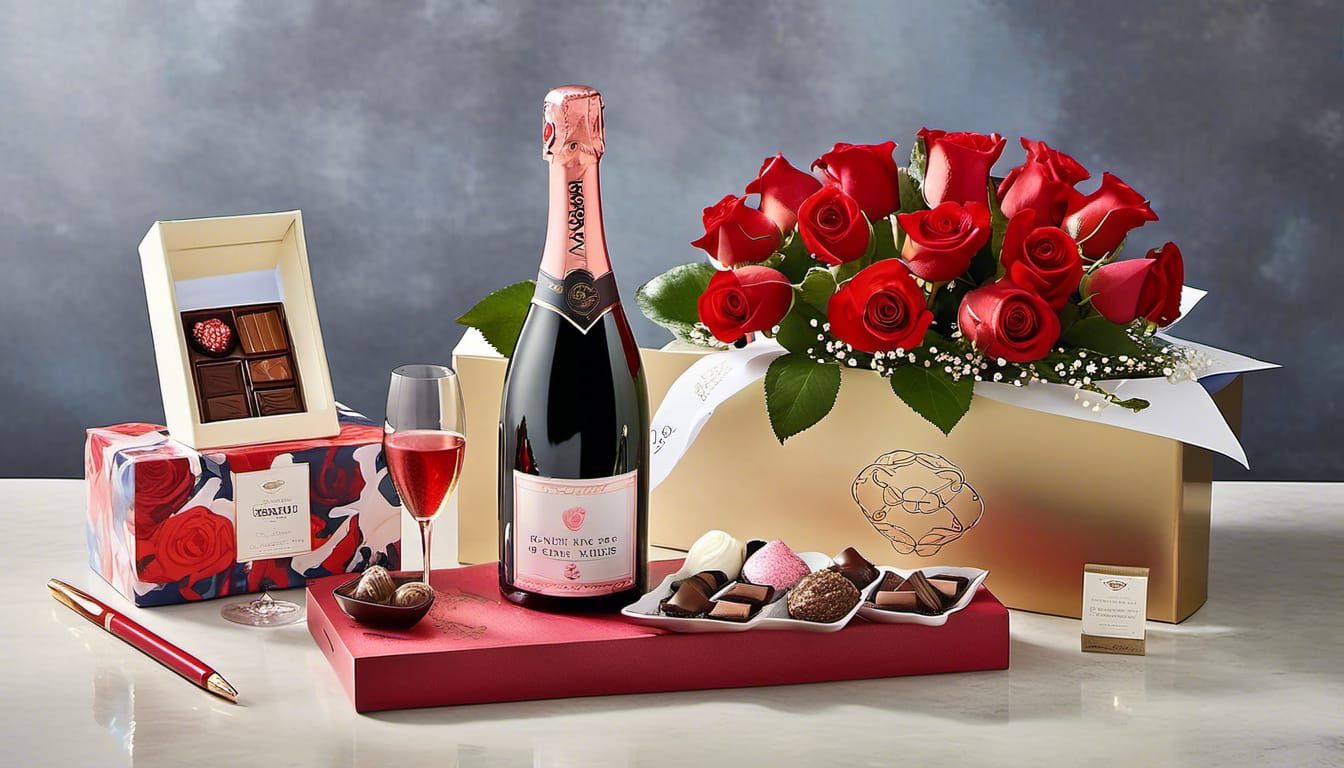 Romantic Rose Gift Box in Digital Watercolor