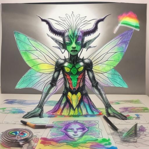 Surreal Child's Drawing: Rayograph Toy Collection