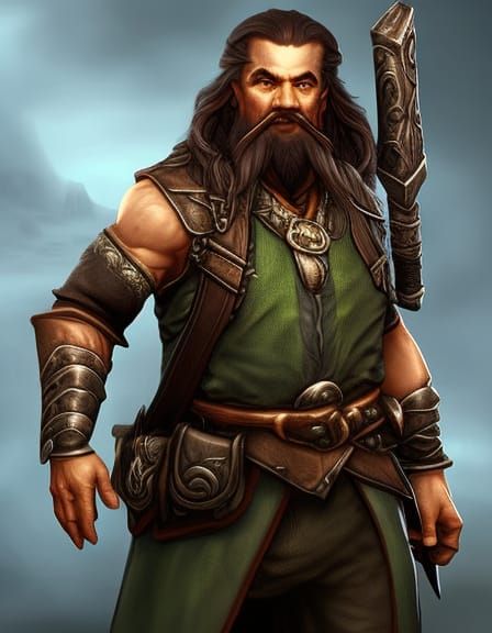 Halfling Druid Portrait in Dark Fantasy Style