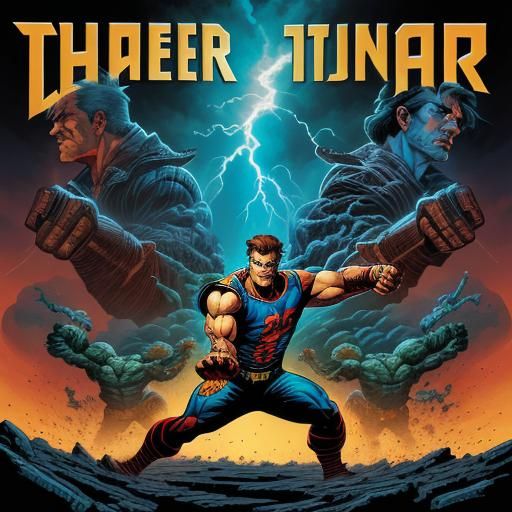 Dramatic Thunderstorm in Comic Book Art Style