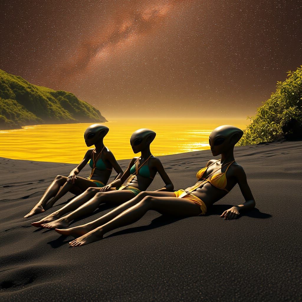 Alien Paradise: Beach Relaxation in 8K Photorealism