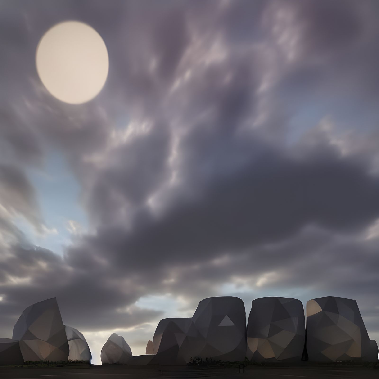 Photorealistic Crystal Tower with Geometric Structures