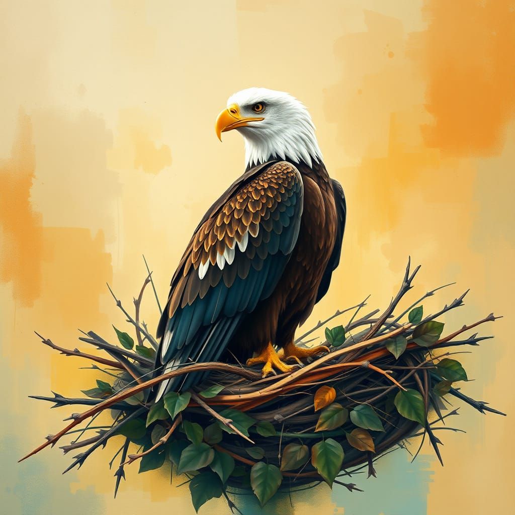 Majestic Eagle in Abstract Art