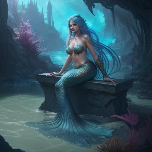 Fantastical Mermaid Concept Art in Deep Color