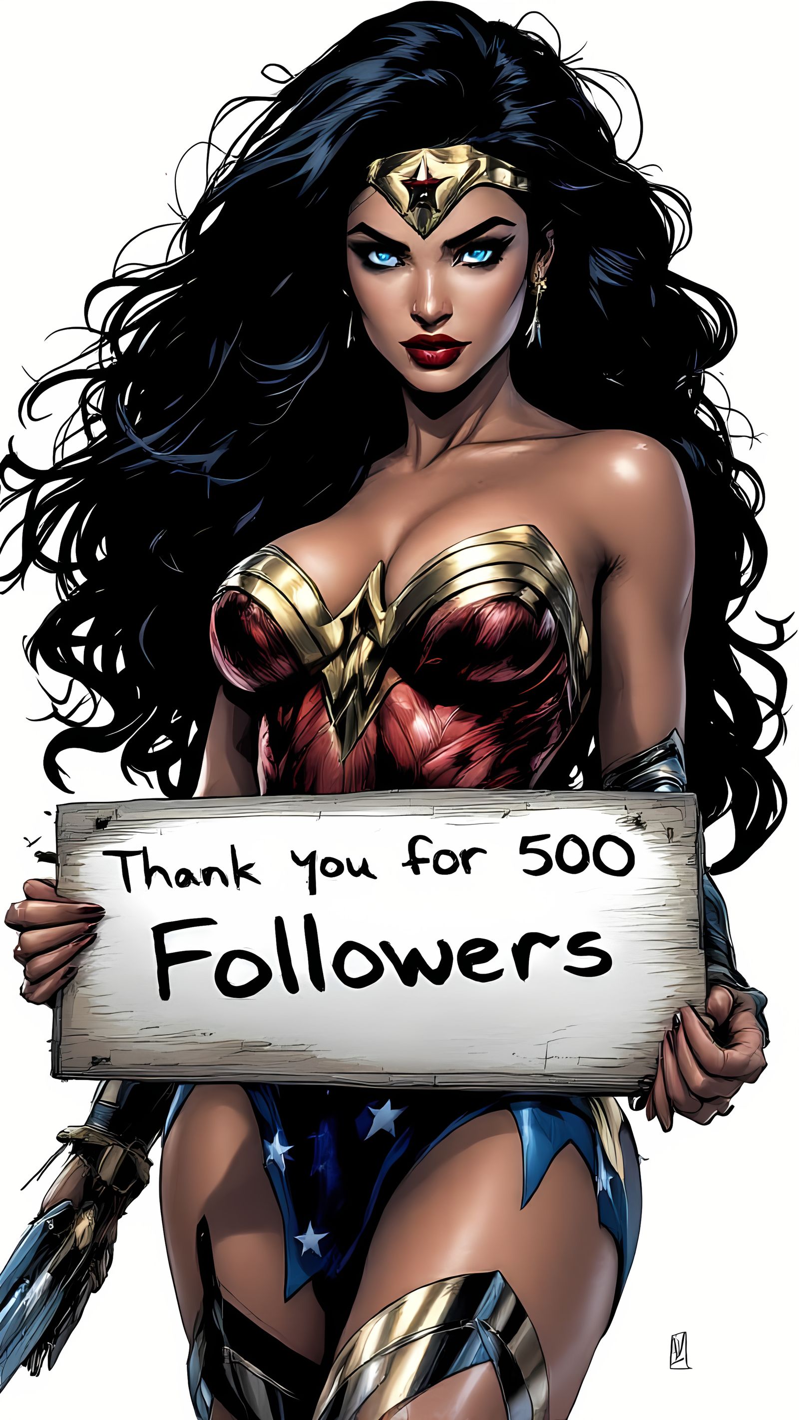 Wonder Woman Celebrates 500 Followers in Comic Book Style