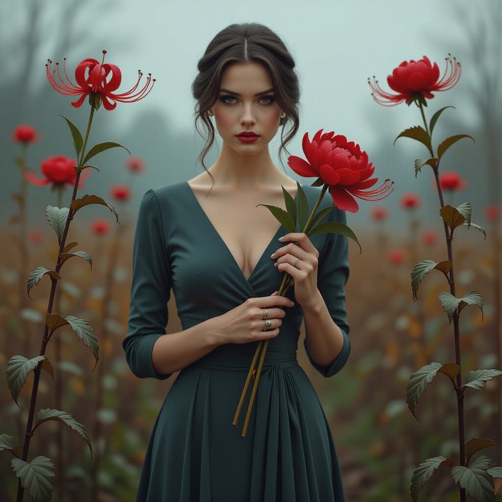 Lady in Withered Garden: Matte Painting