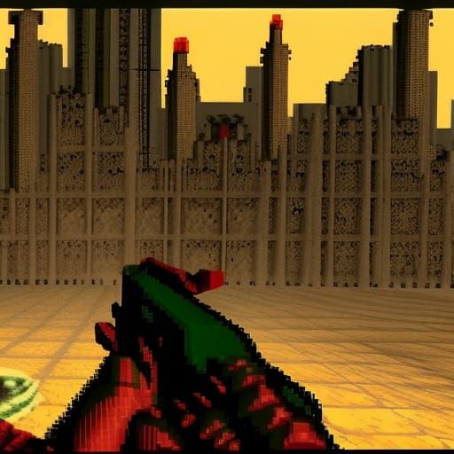 Barcelona as 1993 Doom Screenshot