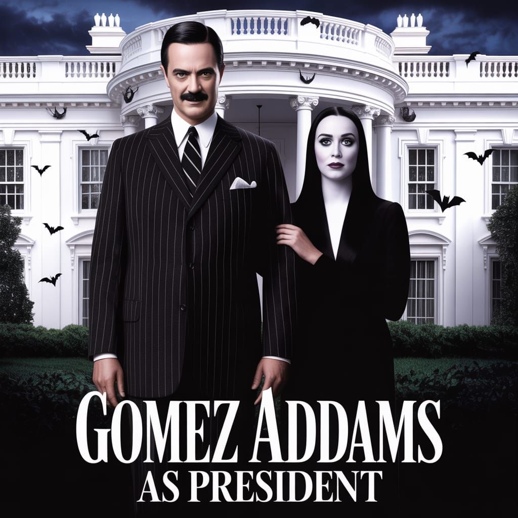 Gomez Addams as President Movie Poster