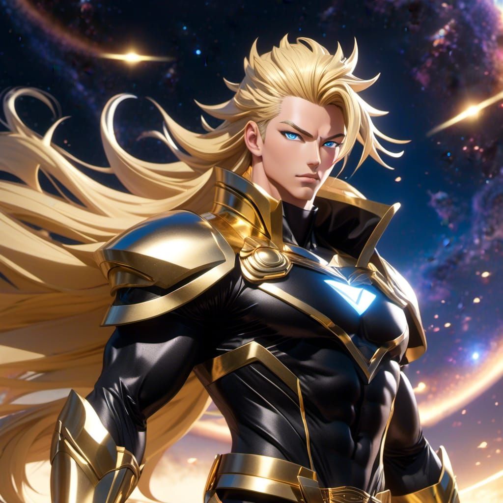 Nebula Drifter in Gold and Black Outfit