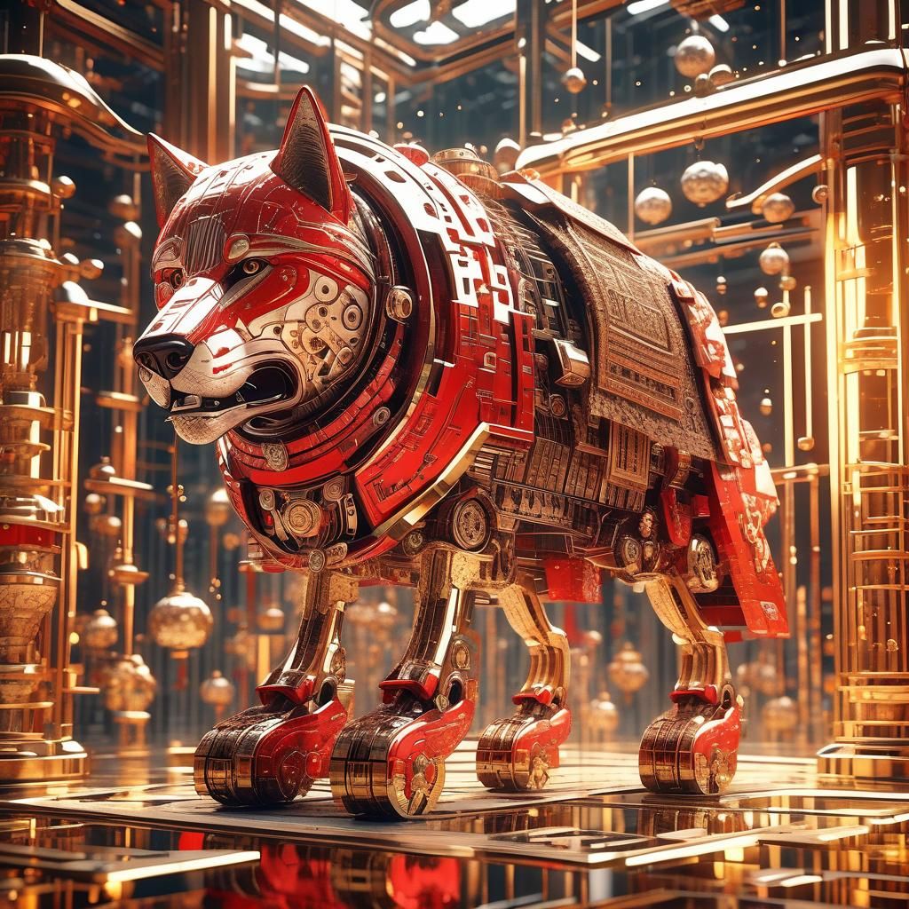 Little Red Riding Hood: Klimt-Inspired Sci-Fi Art