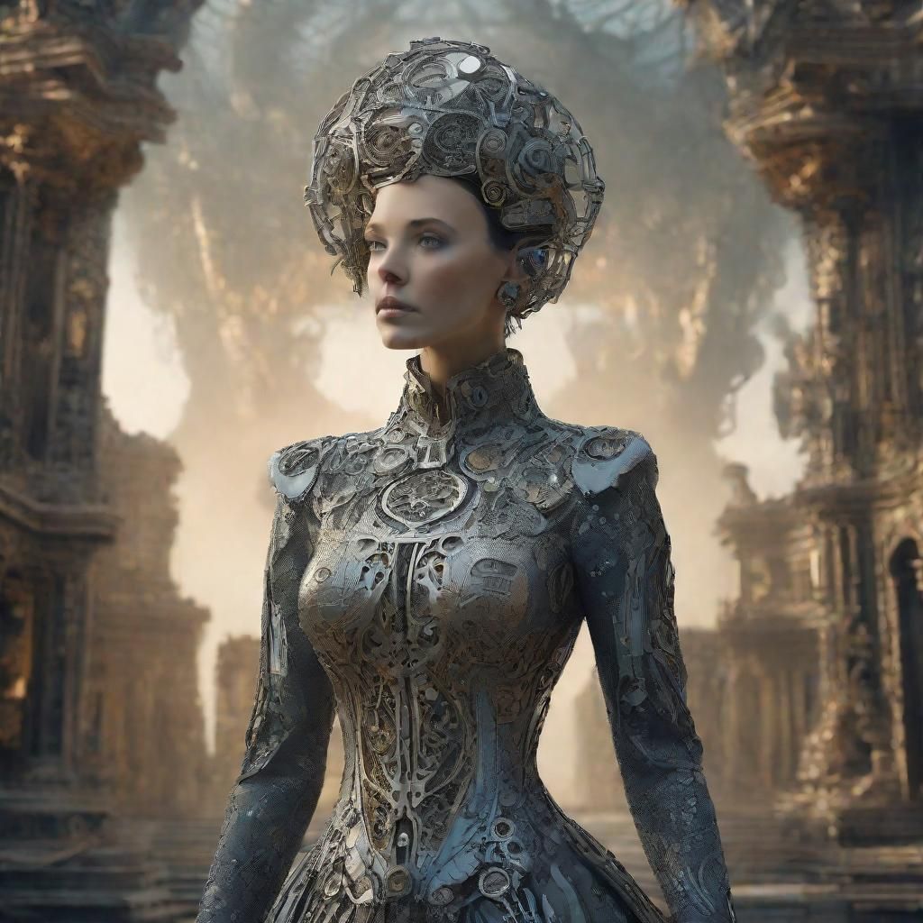 Woman in Flowing Attire, Fantasy Concept Art