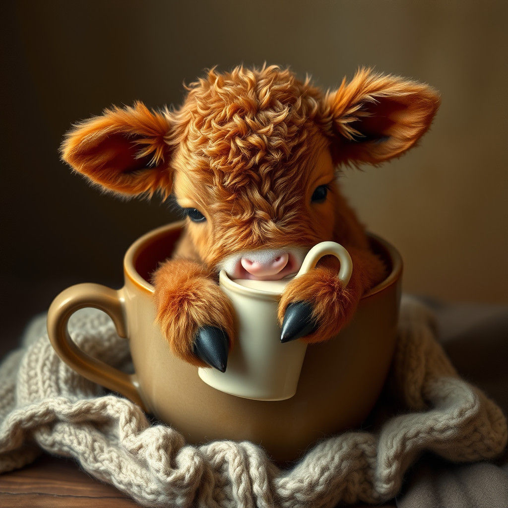 Adorable Calf in Mug: A Dutch Masters Still Life