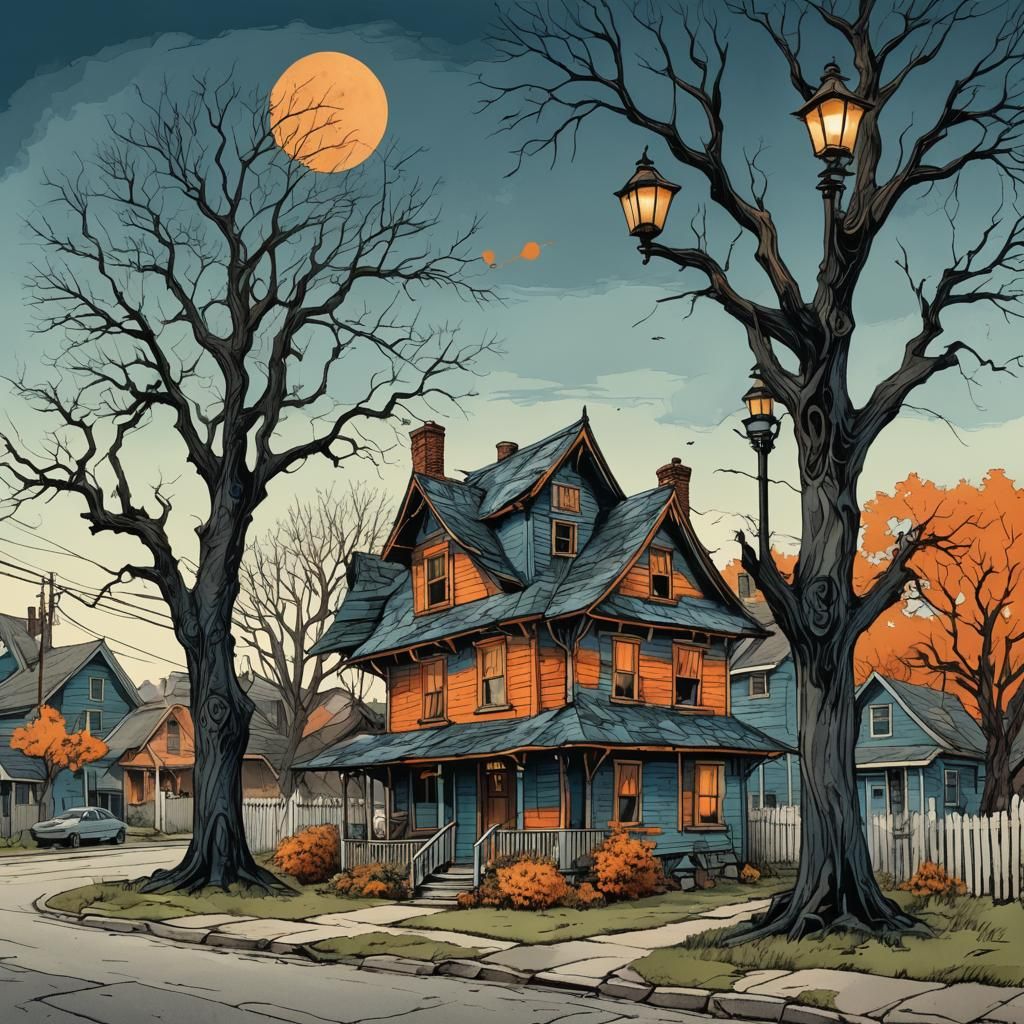 Whimsical Urban Fantasy House in Digital Matte Painting