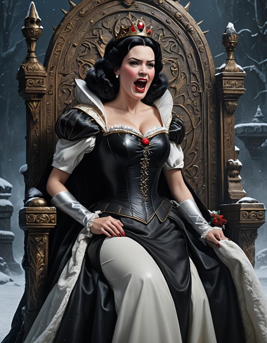 Angry Snow White in Cyberpunk Style