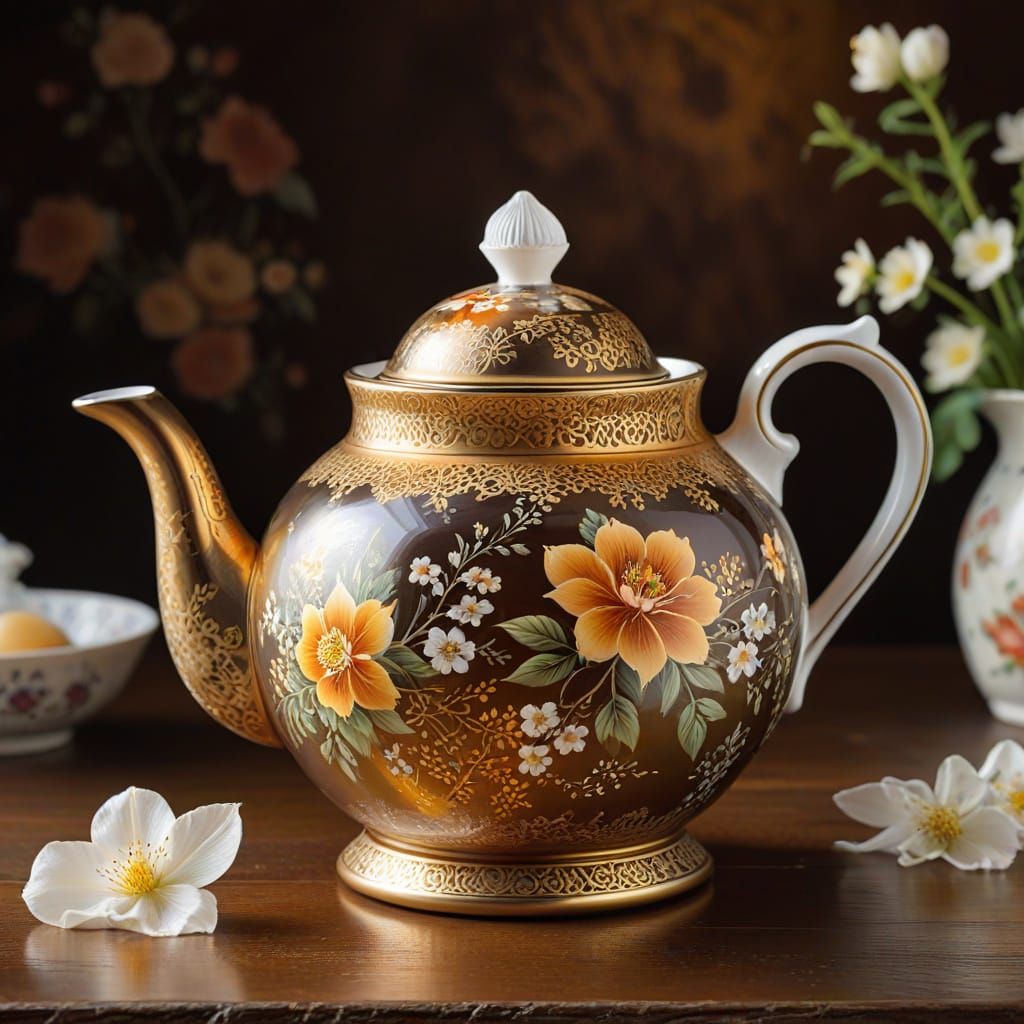 Floral Teapot Elegance